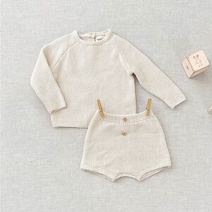 Quincy Mae Knit Set in Natural 6-12 Months